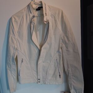 Armani Exchange Cream Bomber Jacket